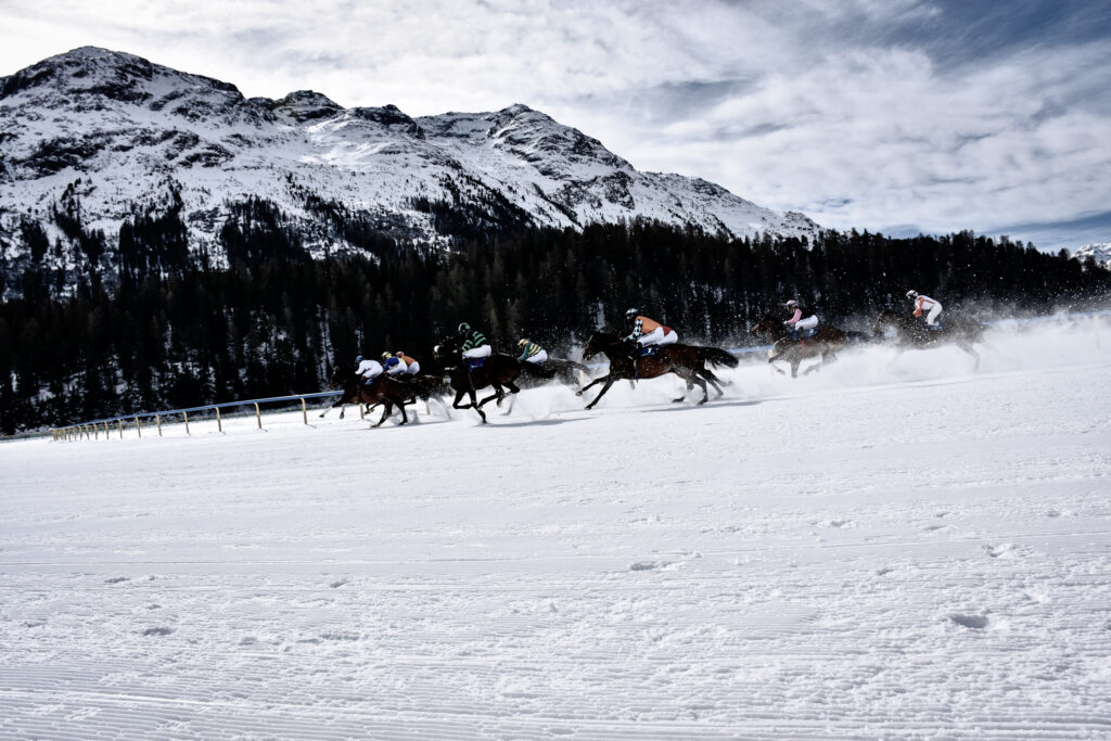 White Turf horse race on the frozen lake of St.Moritz